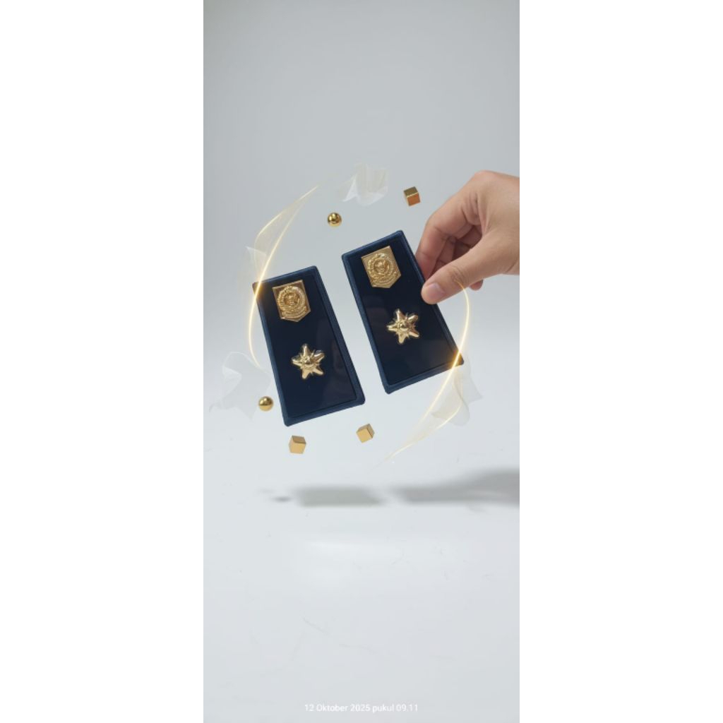 Pangkat pdh Lurah Navy melati 1 gold ( untuk seragam putih)