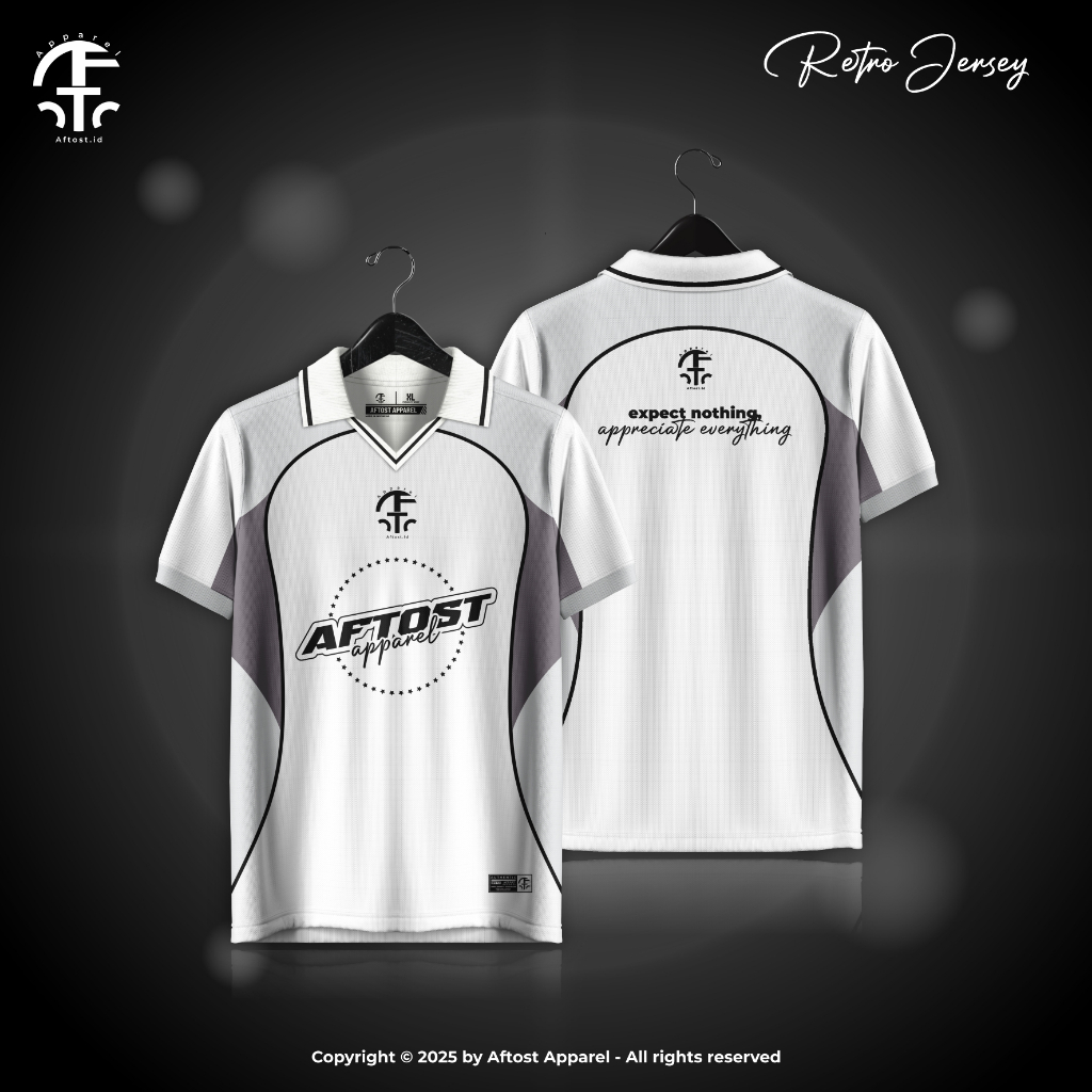 Jersey Baju Retro Vintage Aftost Expect Nothing Printing Terbaru