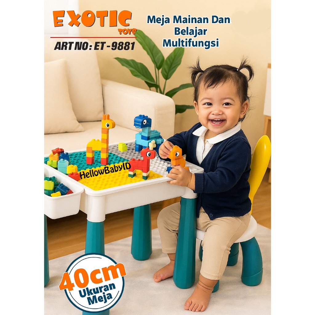 kado anak 1 tahun / kado ultah anak cewek / hadiah anak / meja kursi anak lego Exotic ET-9881 ET-988