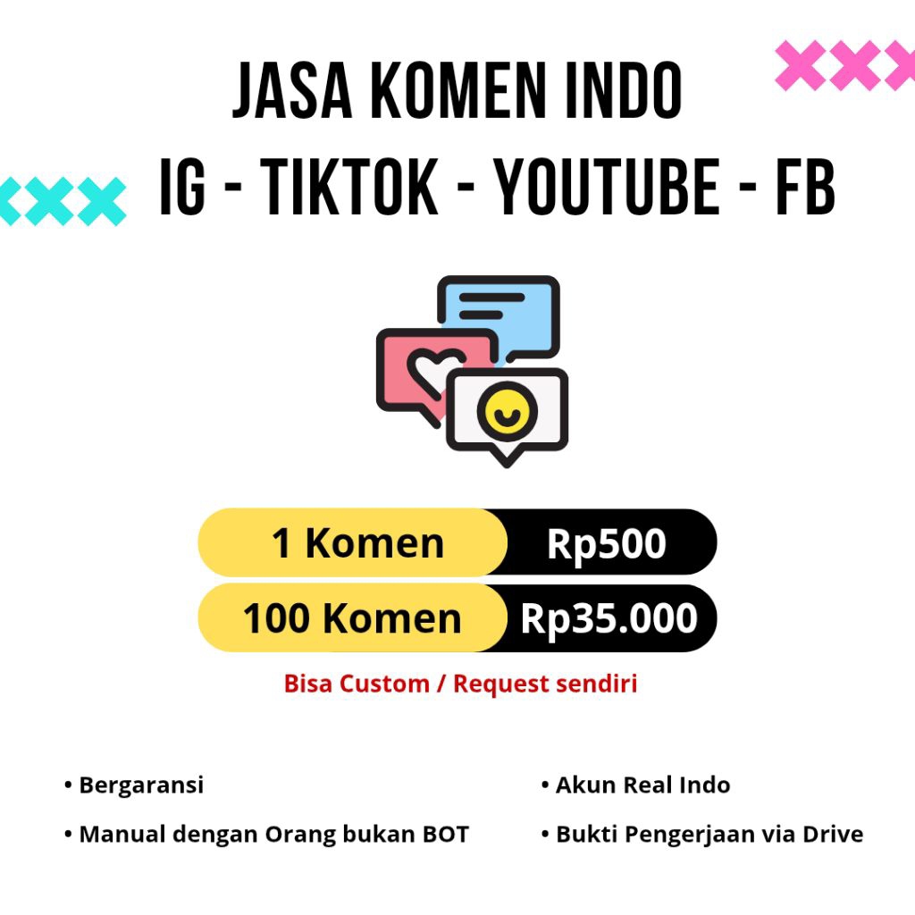 jasa komentar indo Instagram | ig | tiktok | YouTube | Twitter x