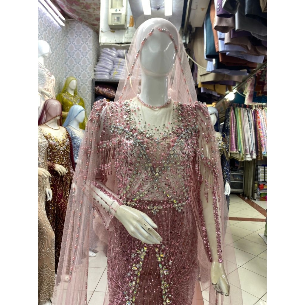 Gaun pengantin slim span full payet | Kebaya pengantin slim full payet