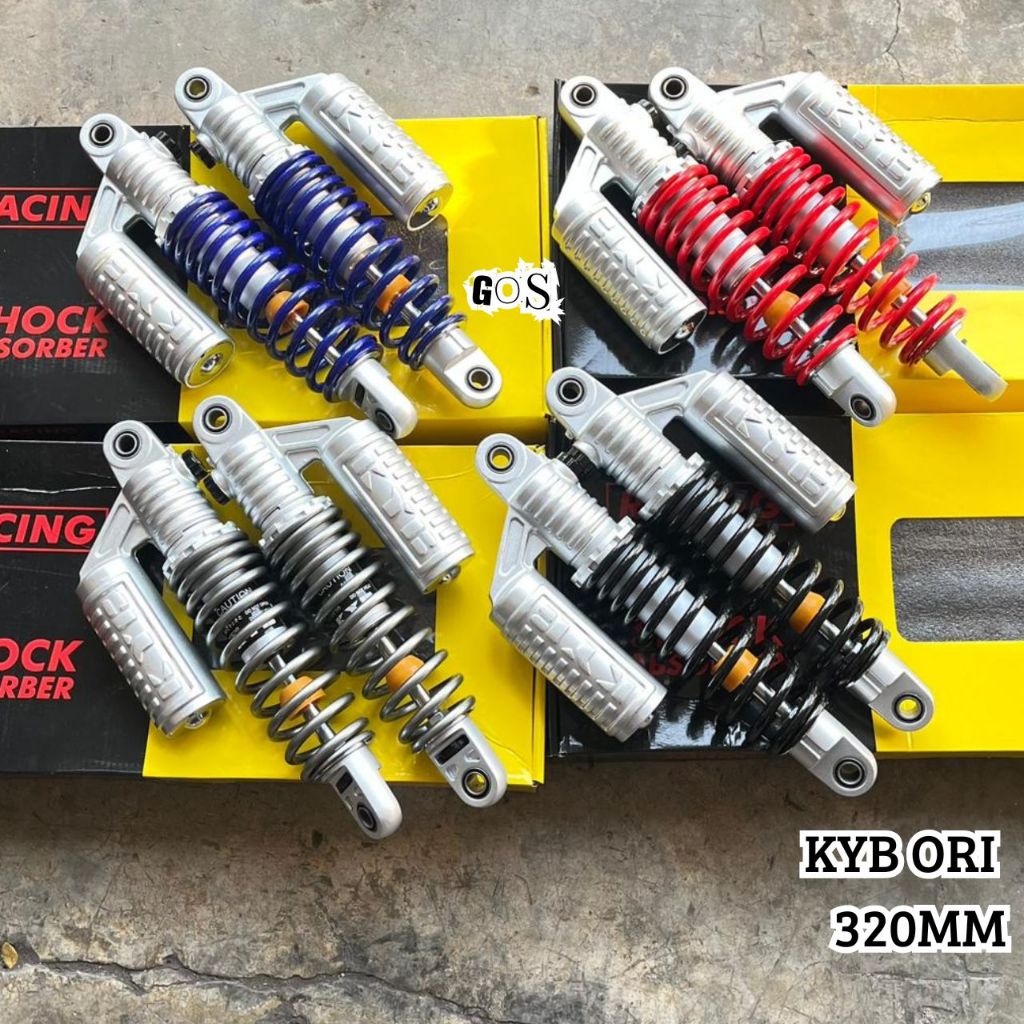 Shock Belakang KYB RZR 320mm Tabung Bawah Skok Kayaba Dus Kuning Import Detail Ori