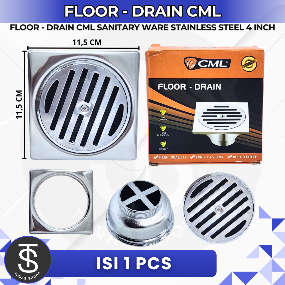Floor Drain CML Stainless Steel / Saringan Got / Saringan WC Kamar Mandi CML Stainless Steel Kuat Ta