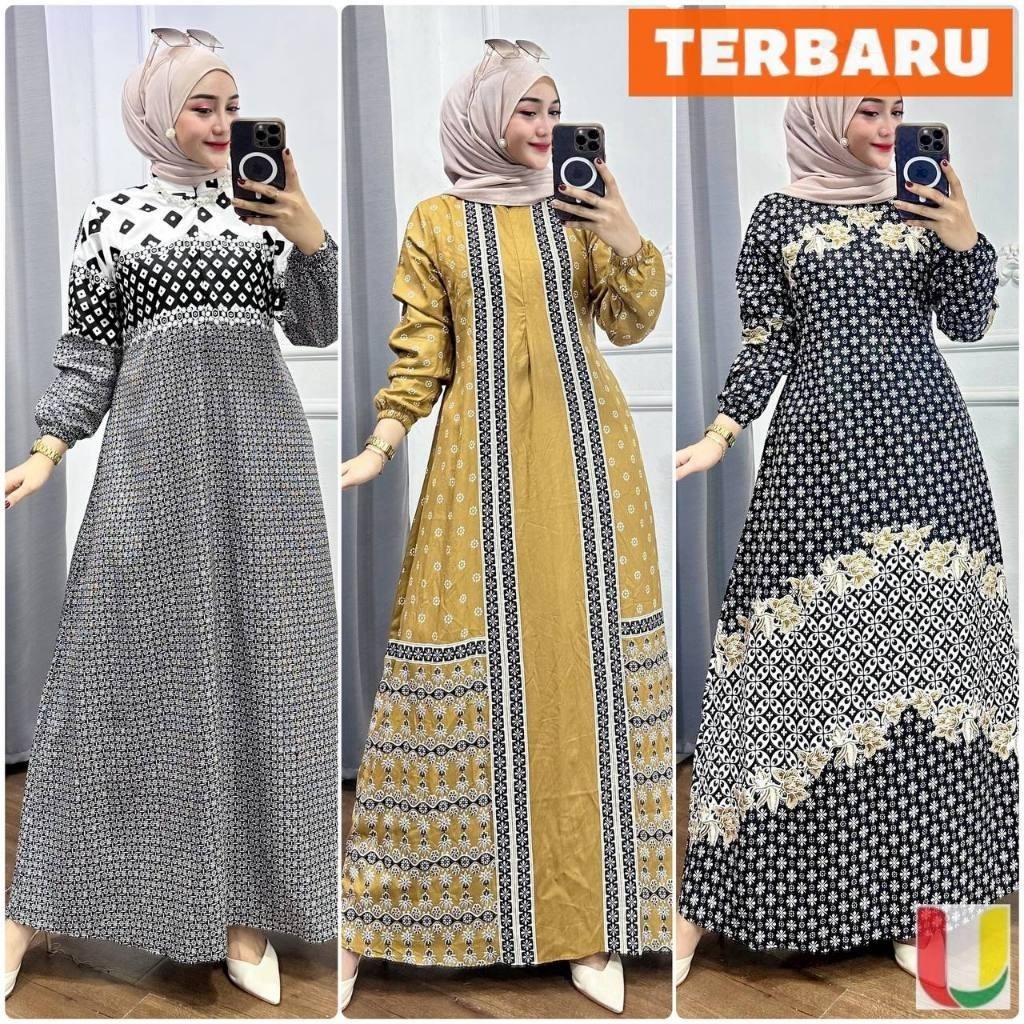 Batik Usman - Gamis Rayon Premium Kekinian Terbaru 2025 Gamis Naura Busui Jumbo Viral