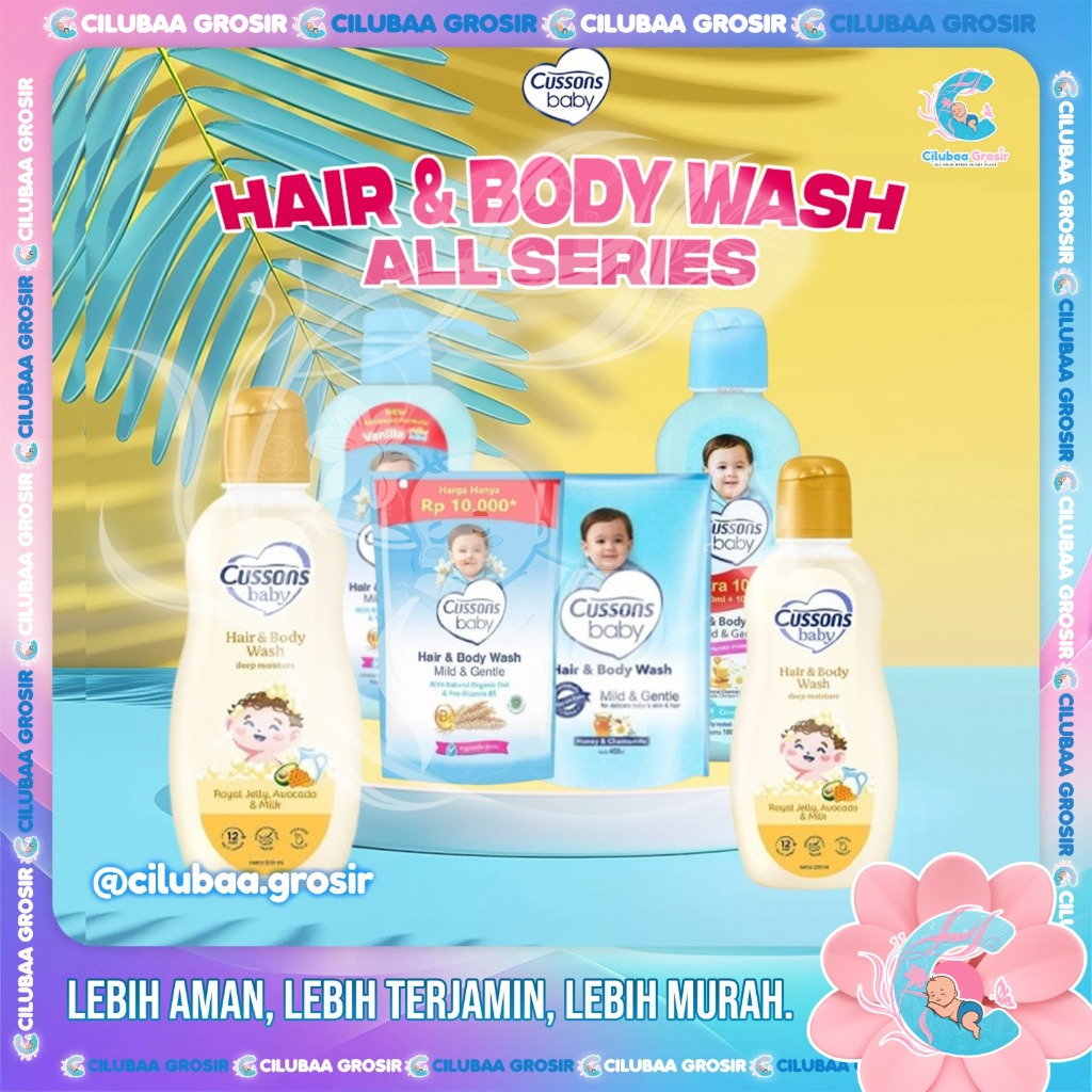 Cussons Baby Hair & Body Wash Mild Gentle & Deep Moisture Series || Sabun Mandi Bayi Kemasan Botol &