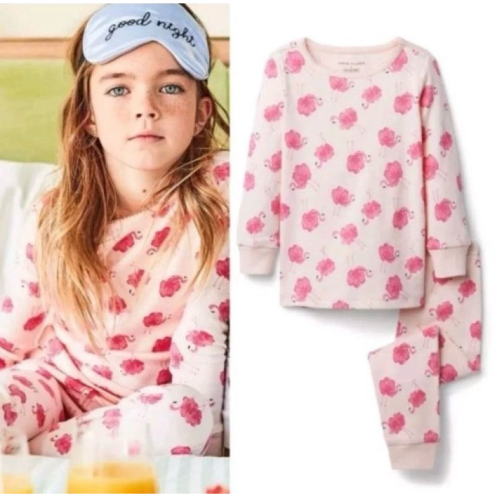 BAJU SETELAN PIYAMA JANIE AND JACK PINK FLAMINGO