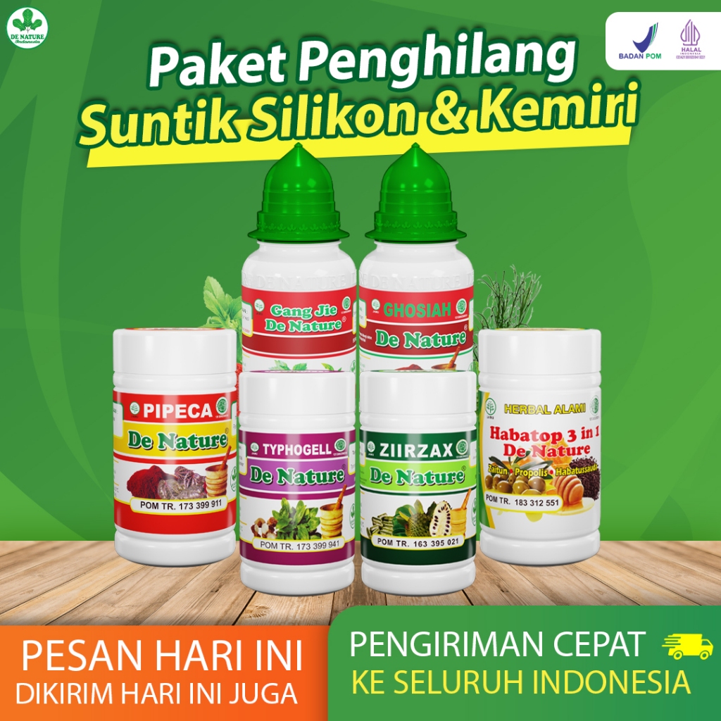 Paket Herbal Penghilang Suntik Silikon dan Minyak Kemiri De Nature