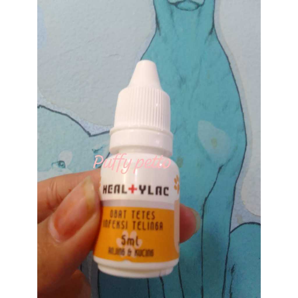 Heal+ylac Obat Tetes Infeksi Telinga Untuk Anjing & Kucing 5 ml ( mengatasi infeksi luka telinga dal