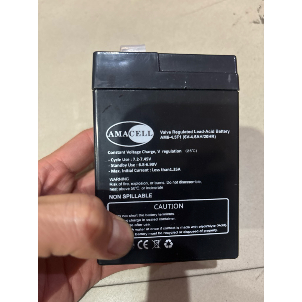 Baterai Aki Kering 6 Volt 4,5Ah