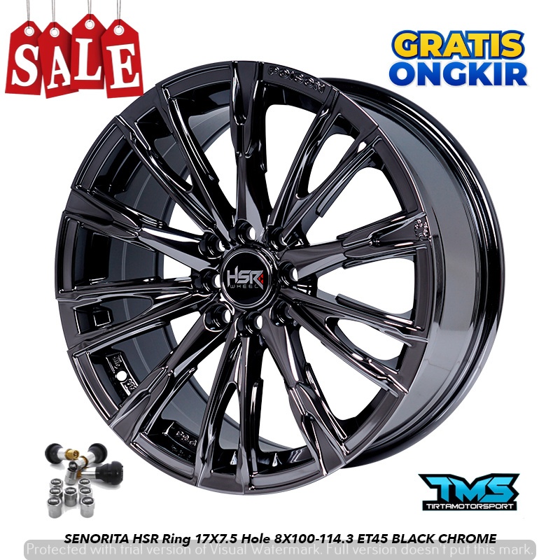 VELG MOBIL HSR SENORITA R17 5X114 BLACK CHROME FOR AVANZA XENIA