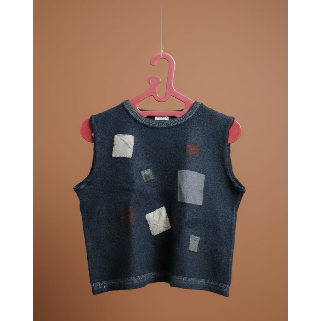 vest rajut wanita crop navy