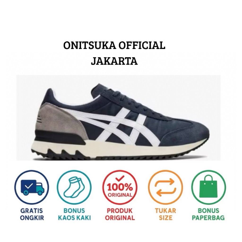 Onitsuka tiger ORIGINAL california navy white // free paperbag & kaos kaki