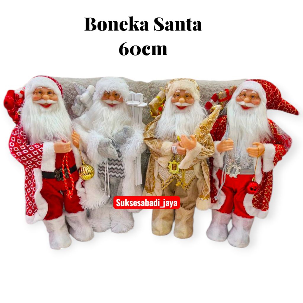 PREMIUM BONEKA JOLLY SANTA & FRIENDS 60cm/PATUNG SANTA CLAUS (BONEKA NATAL/BONEKA SANTA CLAUS / CHRI