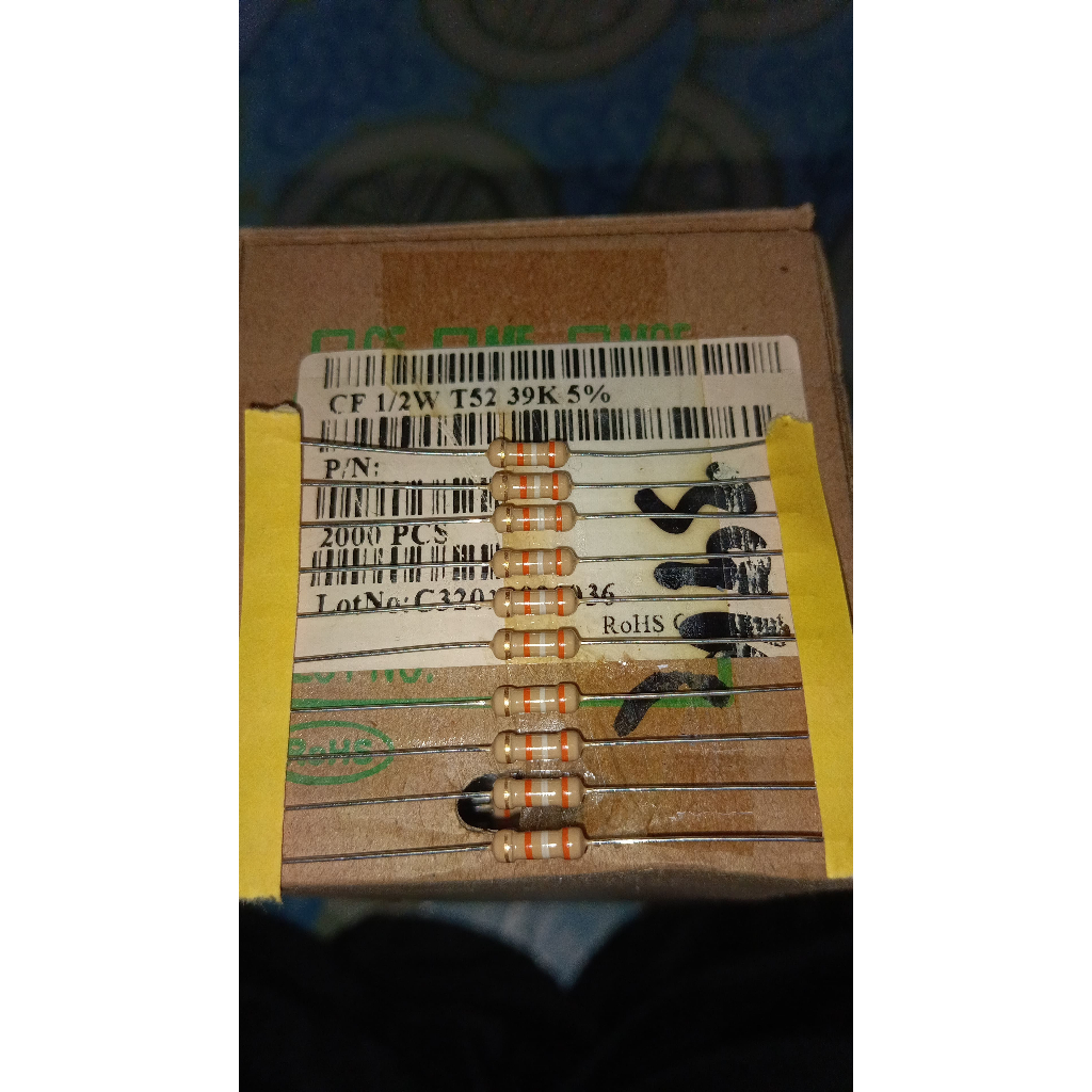 7475 resistor carbon film 1/2watt 0.5watt 0,5watt 39k taiwan 5persen
