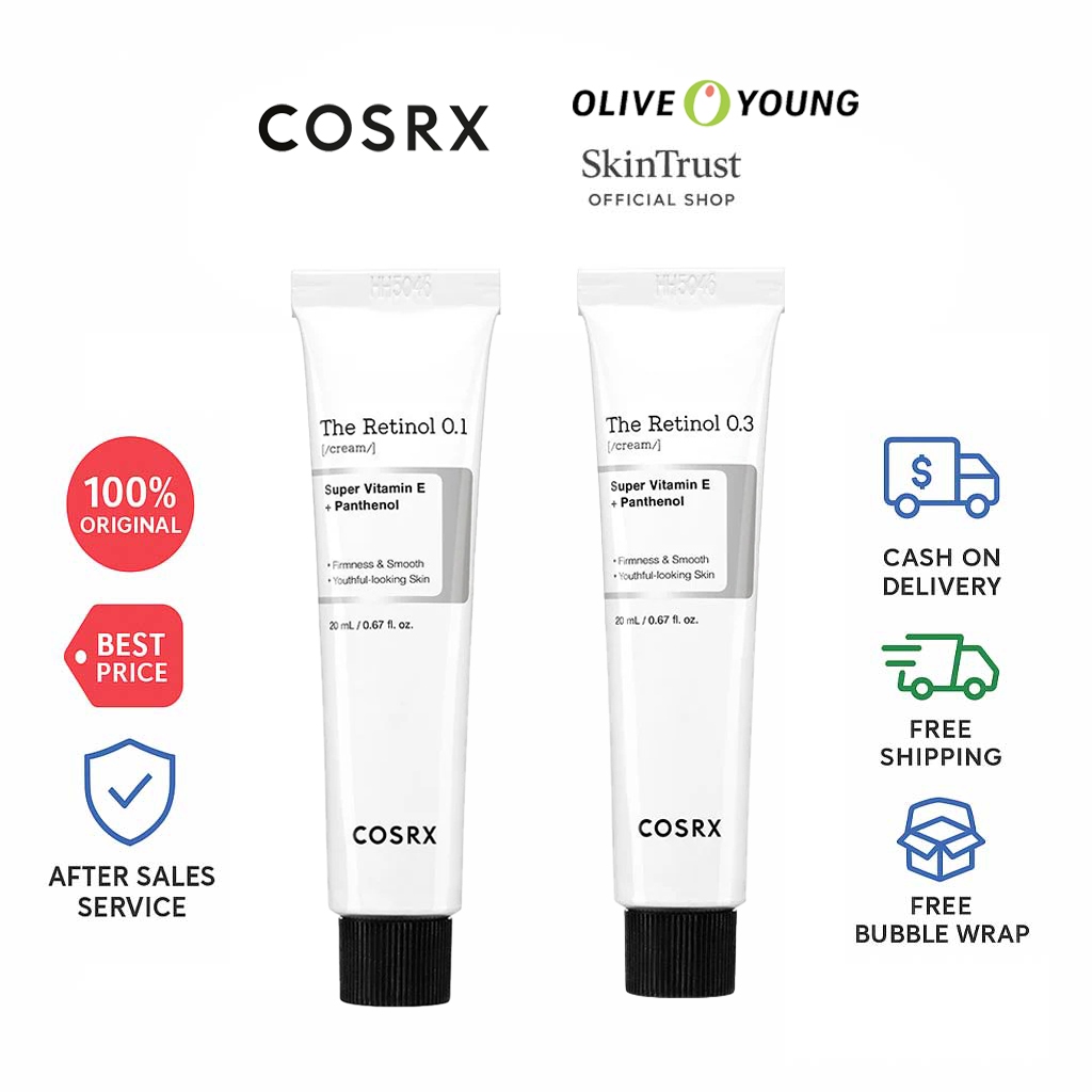 COSRX Retinol Cream 0.1% / 0.3% 20ml – Krim Retinol untuk Anti Aging, Flek Hitam & Keriput