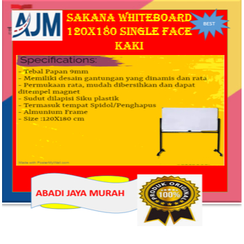 SAKANA WHITEBOARD 120X180 SINGLE FACE KAKI