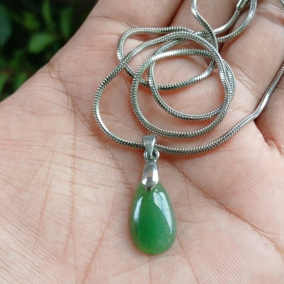 Liontin batu giok neprit aceh natural