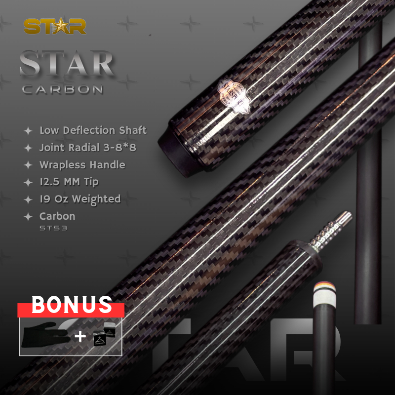 Stick Biliard STAR Full Carbon Cue Billiard Carbon - Elite Carbon Series