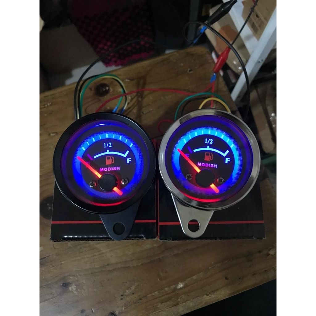 ￼Amper Bensin FUEL METER LED Jarum Ampere  Bensin Jarum Led Lampu Universal Motor Fuel Meter Bensin 