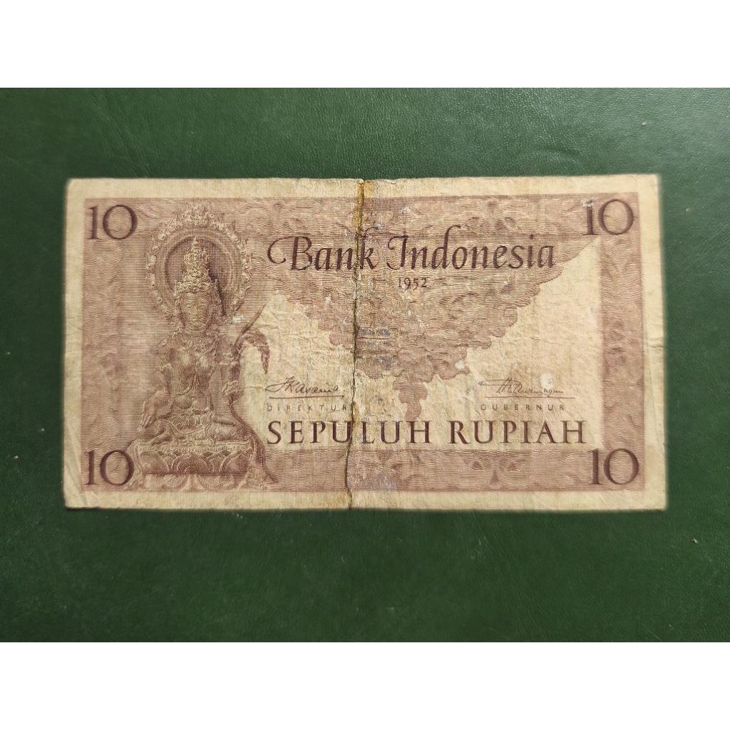 10 rupiah seri budaya thn 1952 jelek asli original