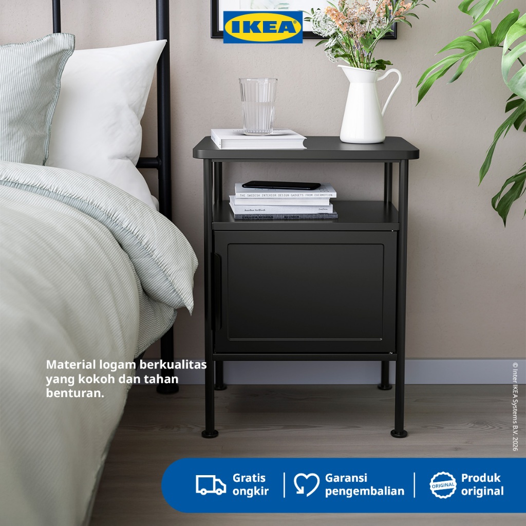 IKEA GRAFJALLET Meja Samping Tempat Tidur / Nakas Minimalis Antasit 45x36x59cm