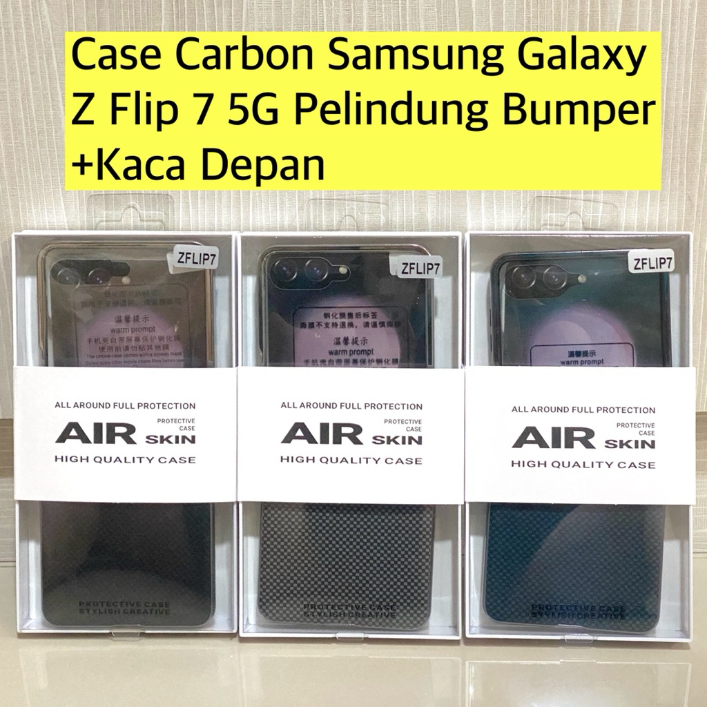 Case Carbon Samsung Galaxy Z Flip 7 5G Pelindung Bumper + Kaca Depan / Casing z flip 7 5G / z flip7
