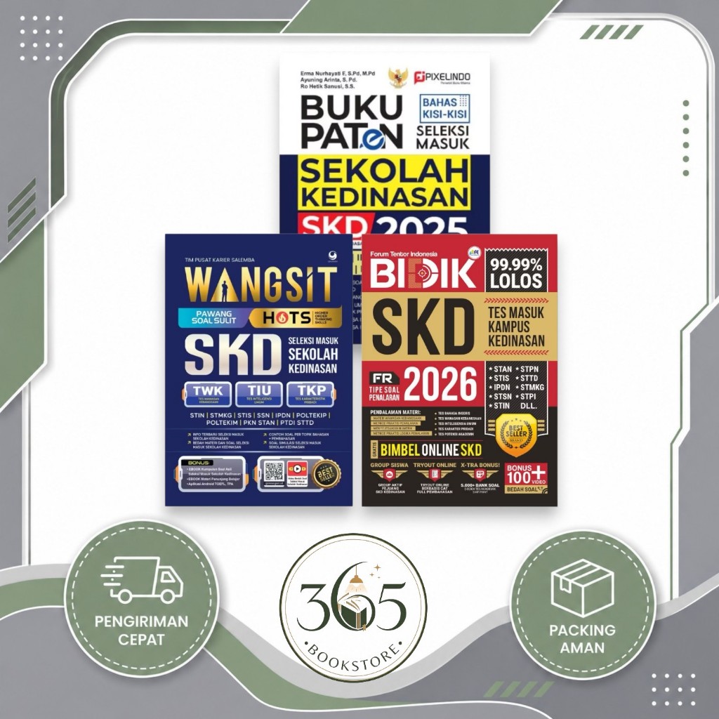 BUKU WANGSIT SKD KEDINASAN ~ BUKU PATEN SKD SEKOLAH KEDINASAN 2025 ~ BUKU BIDIK SKD KEDINASAN 2026