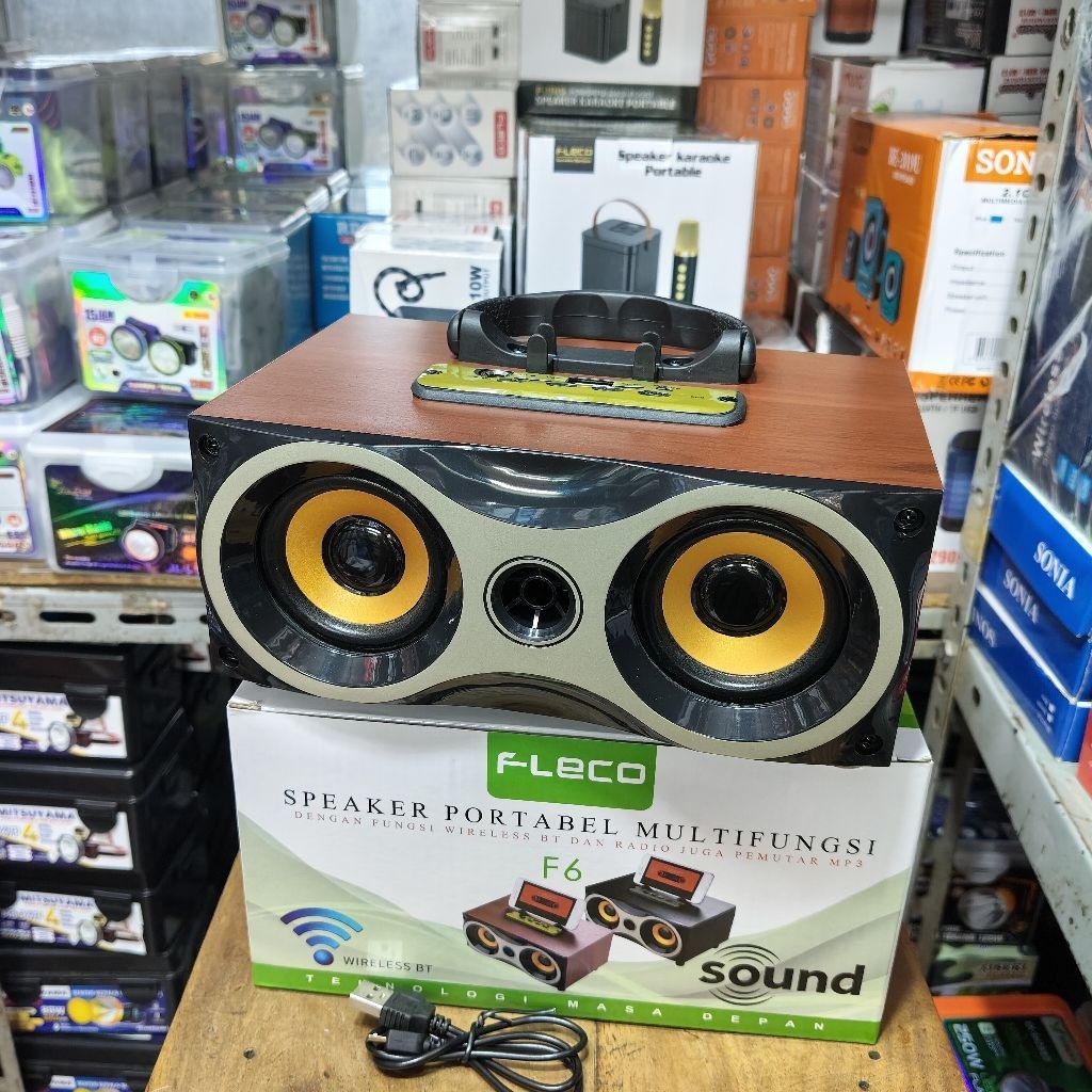f-6 speaker bluetooth wireless musik box super bass speaker kayu speaker burung hantu