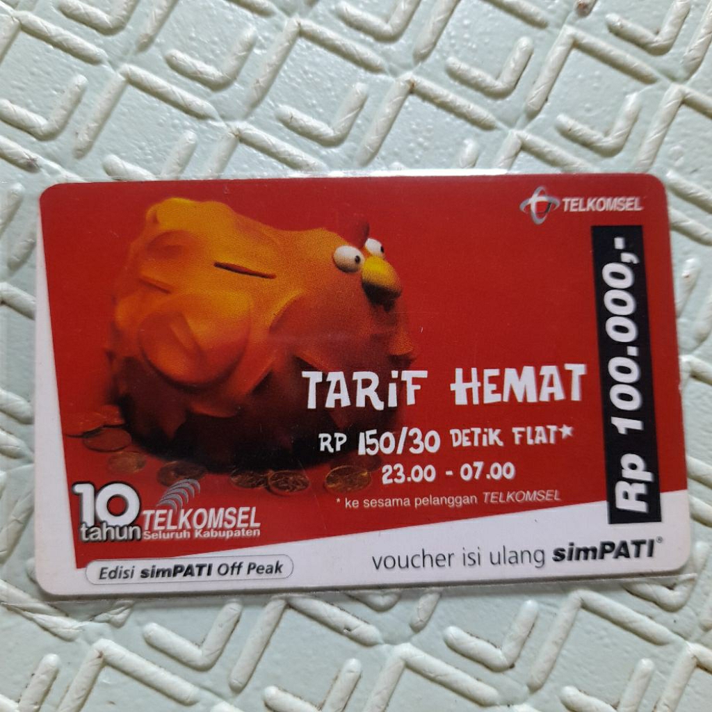 T273 KOLEKSI KARTU TELEPON LAMA INDONESIA VOUCHER SIMPATI EDISI SIMPATI OFF PEAK 1PCS BEKAS