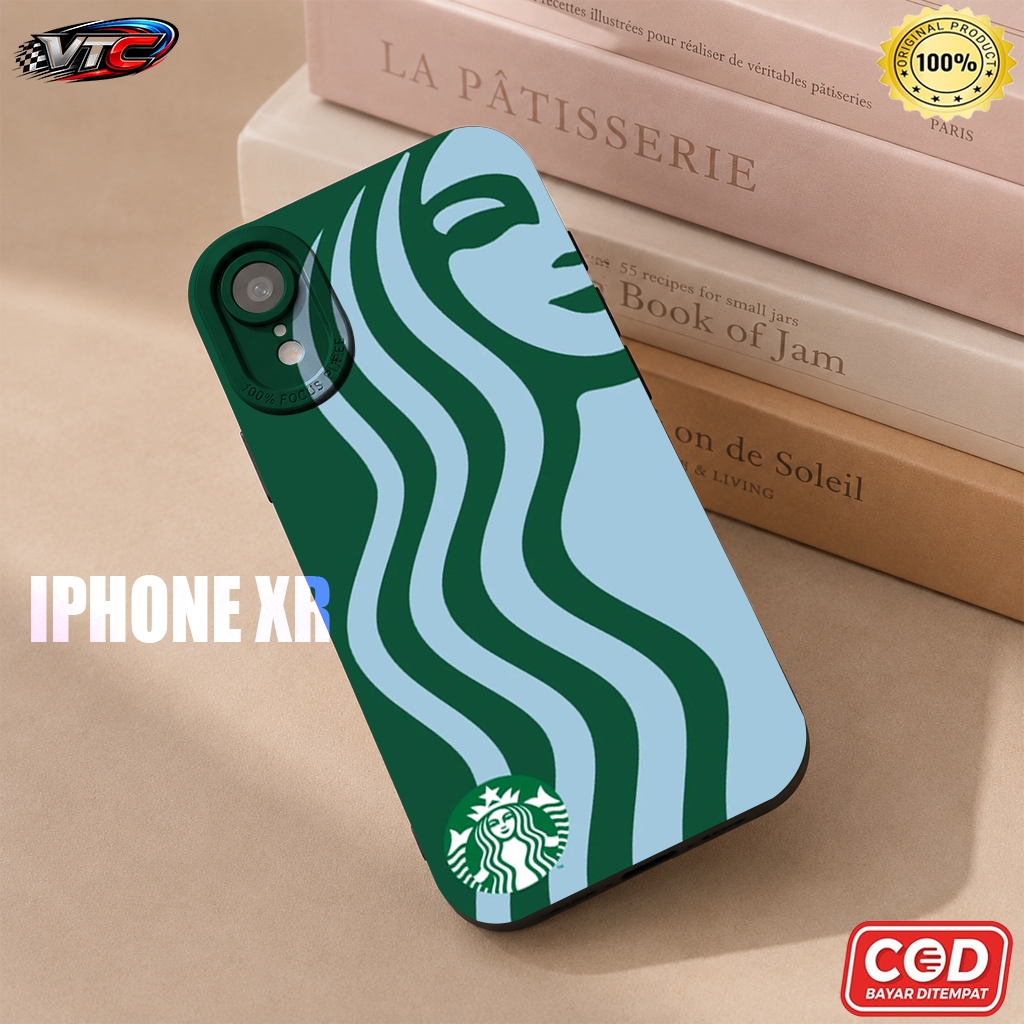 CASE SILIKON PREMIUM BAHAN PROCAMERA MOTIF STARBUCKS UNTUK IPHONE 7/8/X/XS/XR/11/12/13/14/15/16/17