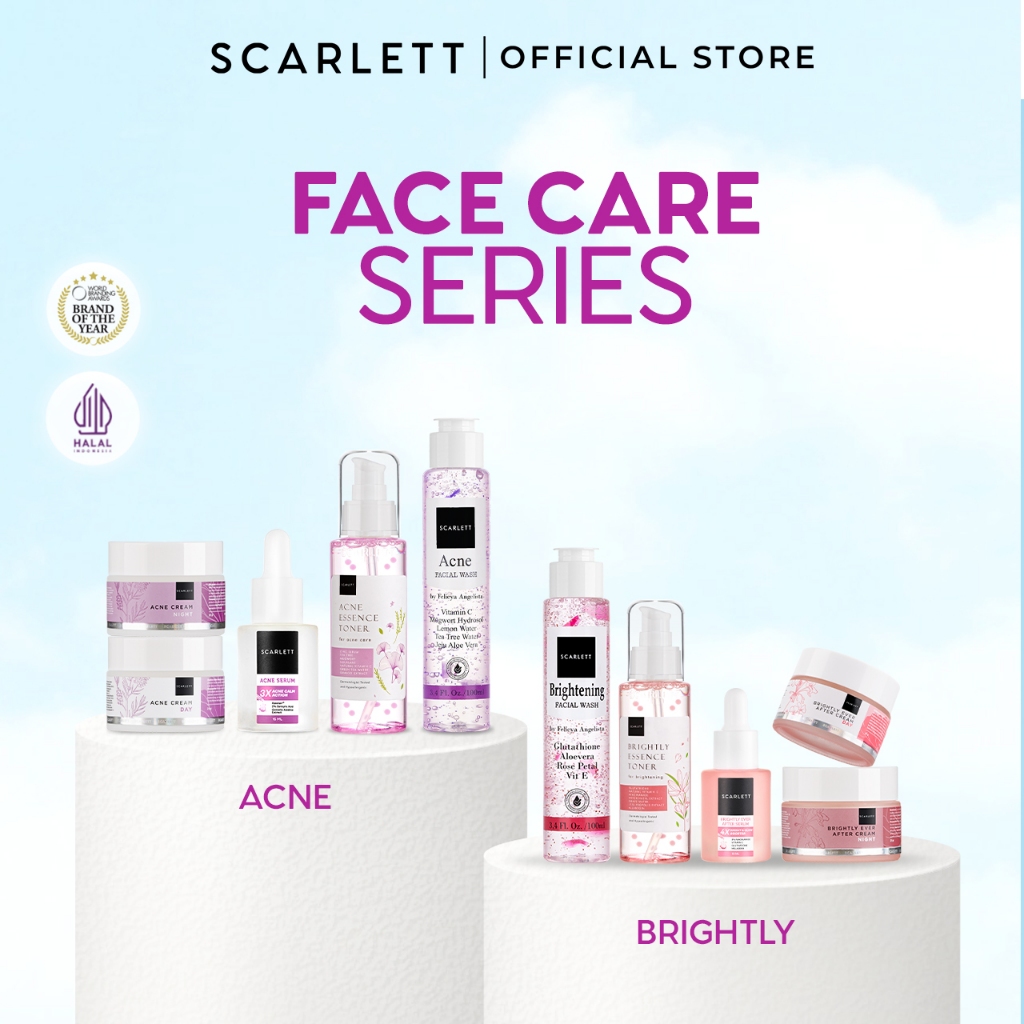 [PROMO] Scarlett Facecare Series PAKET untuk Membantu Mencerahkan Wajah , Menghilangkan Jerawat, Men