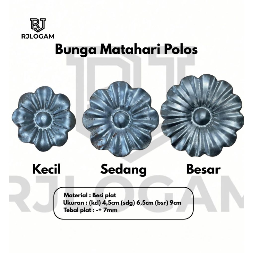 Bunga matahari bahan besi plat ,hiasan ornamen tralis pagar besi