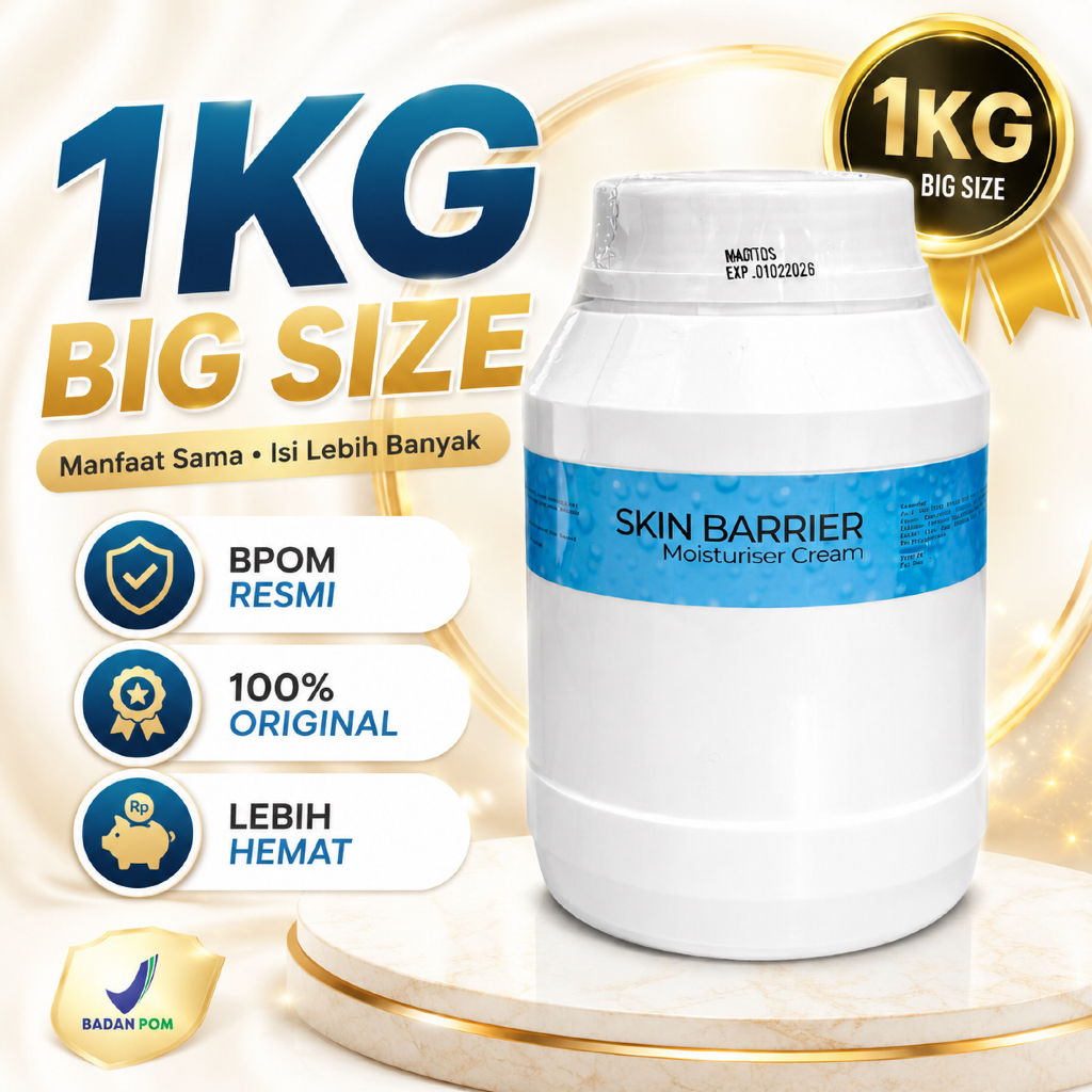 JUMBO 1 KG  | SKIN BARRIER MOISTURISER CREAM | Krim Anti Iritas, Neutral & Cooling 1kg | Melindungi 