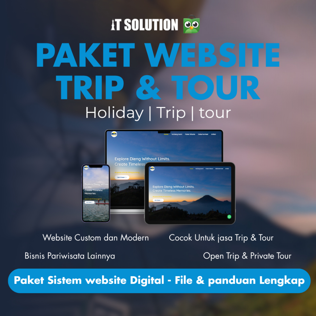 Paket Website Trip & Tour – Website Travel Wisata Profesional Siap Pakai