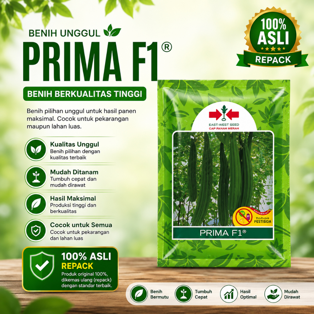 5 Biji Benih gambas oyong PRIMA F1 Cap Panah Merah Repack