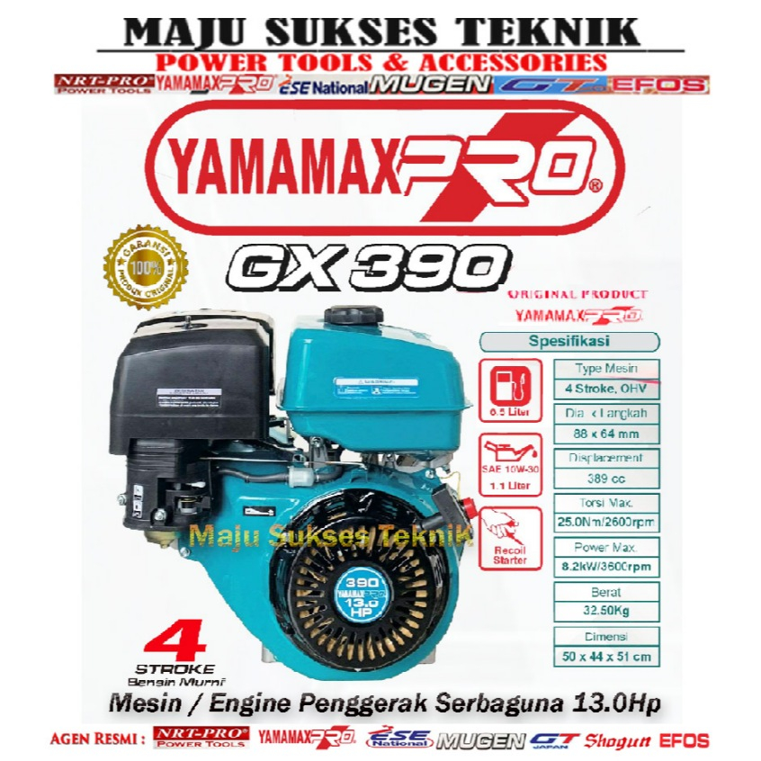 YAMAMAX PRO GX 390 Mesin Penggerak Gasoline Engine Motor Bensin Serbaguna 13HP 13 HP GX390