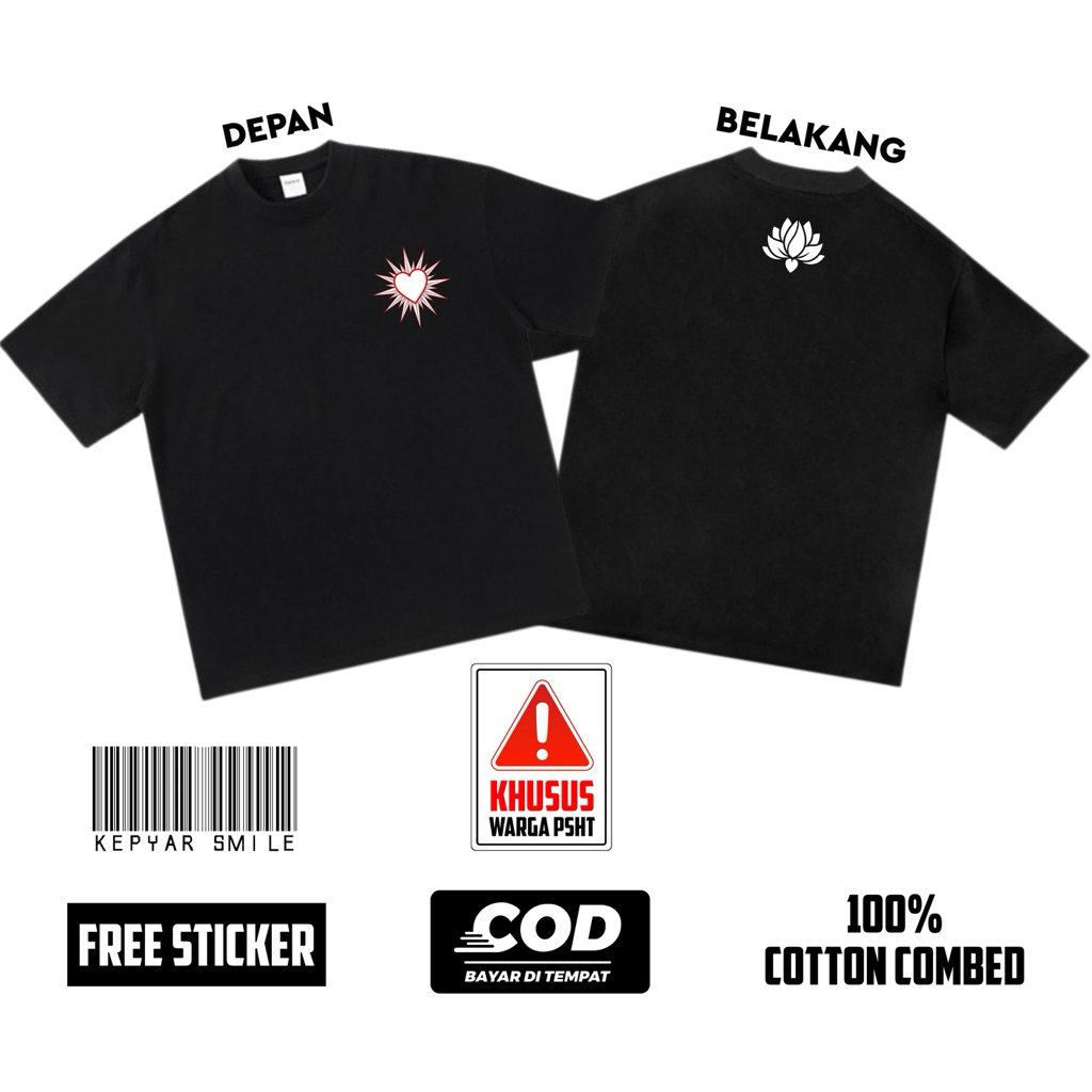 Tshirt Kaos PSHT Kepyar Bunga Terate Free Stiker