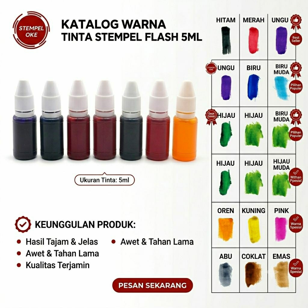 tinta stempel flash / tinta stempel otomatis / tinta stempel / tinta stempel warna