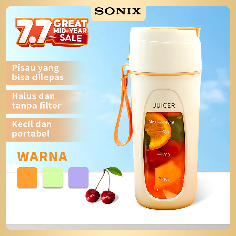 Sonix Basic Portable Mini Juice Cup SJC01 Blender Juicer Portable Usb Rechargeable Ice Crusher 400ML