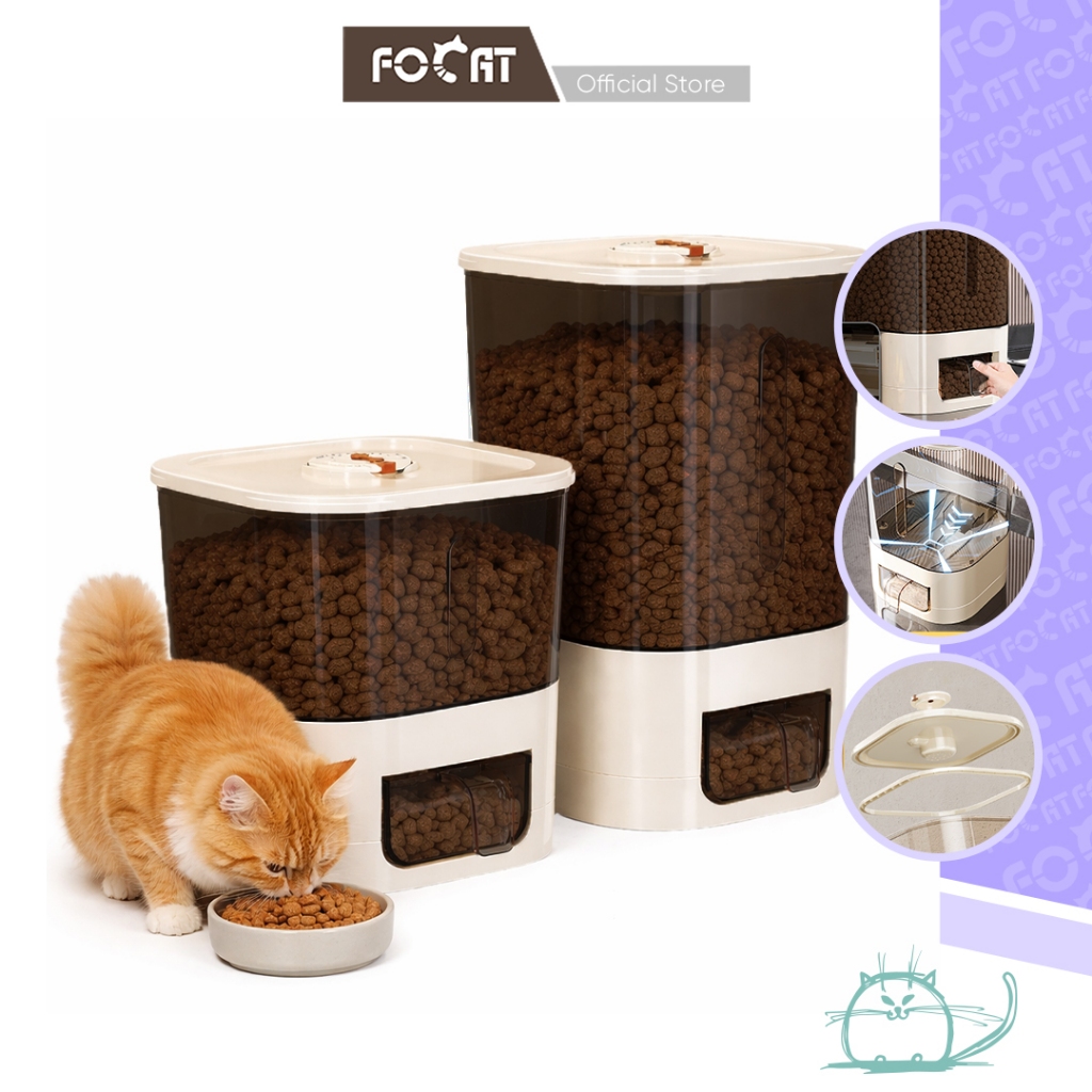 FOCAT Tempat Penyimpanan Makanan Kucing E50A - E51A Pet Food Storage / Dispenser Makanan Hewan