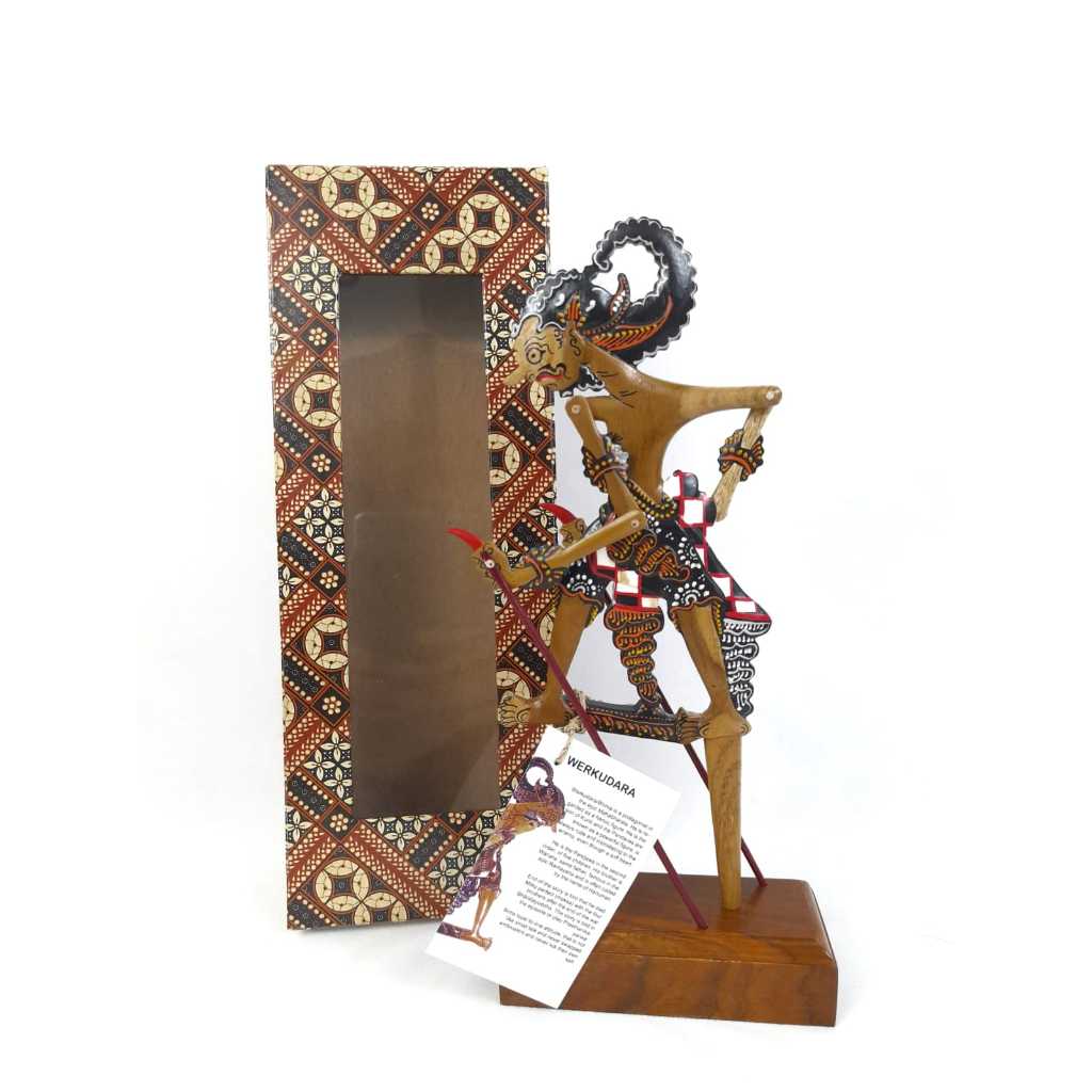 Souvenir pajangan hiasan hadiah Wayang Klitik WERKUDARA kayu jati Khas Jogja Indonesia