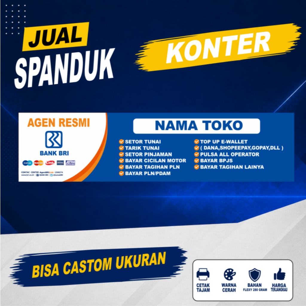 SPANDUK BANNER KONTER AGEN RESMI BRILINK