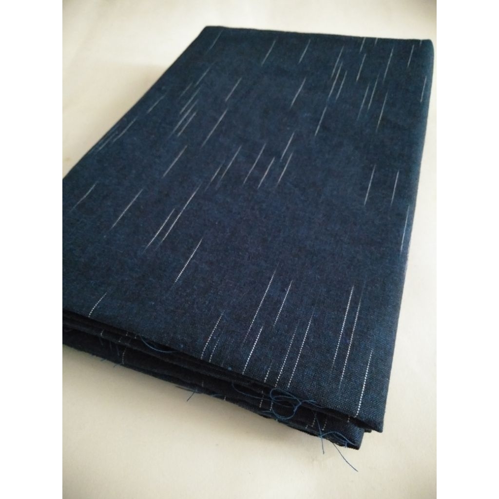 Kain lurik batik tenun lurik gerimis biru navy panjang 2 meter