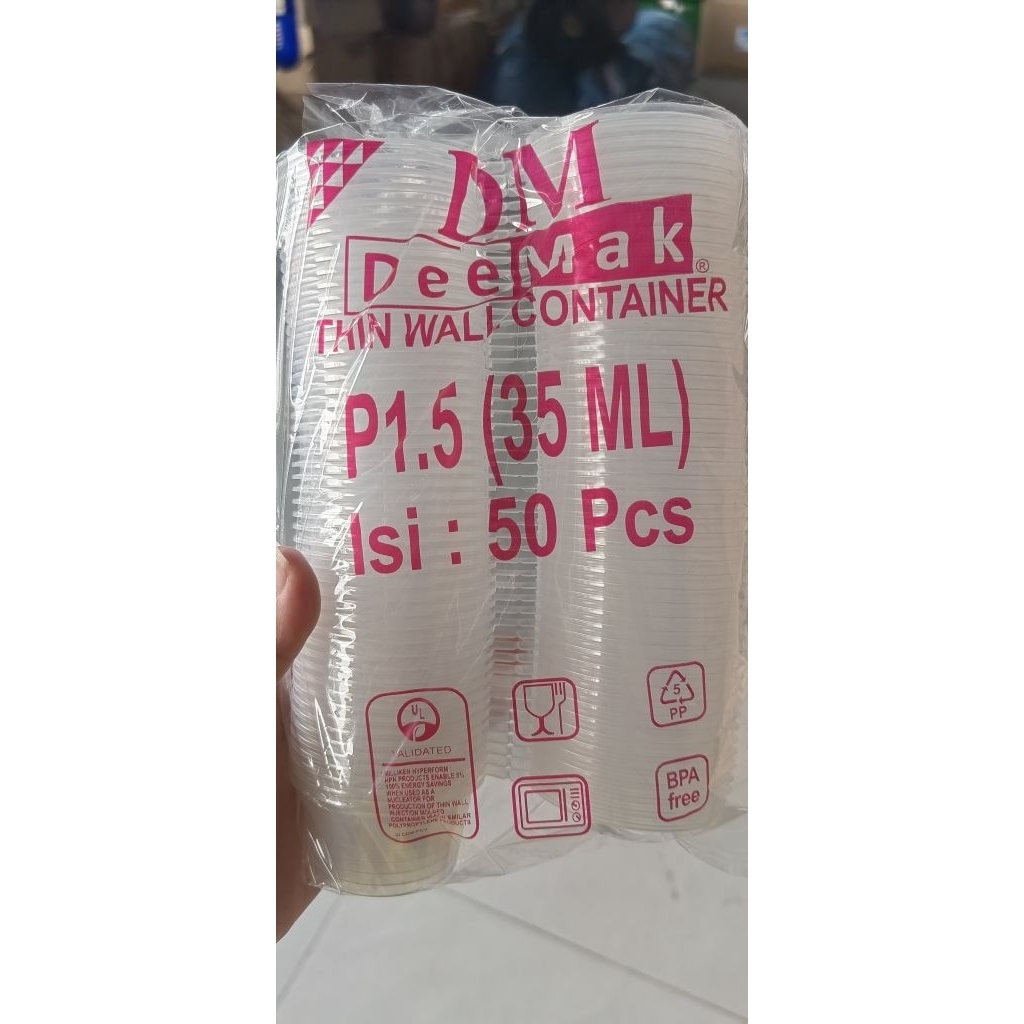 Thinwall DM Sauce Cup 35ml / Tempat Saos Plastik 35ml / Cup Sambal 35ml / Saus Container 35ml / Saus