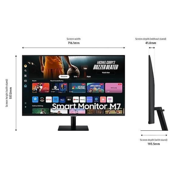 Monitor Samsung Monitor M7 S32DM700 32 4K UHD VA Type-C Gaming Monitor