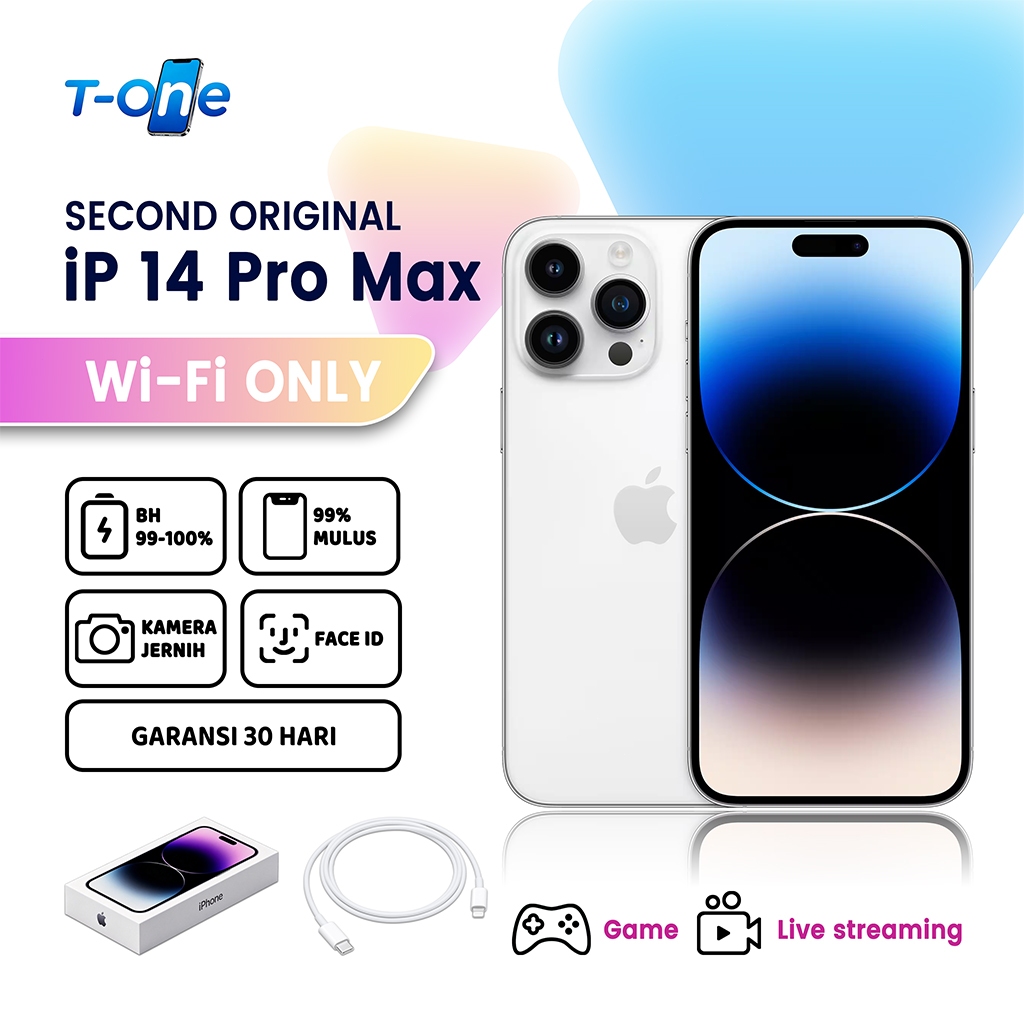 IPHONE 14 PRO MAX WIFI Second Variasi Khusus 128GB/256GB/512GB Original Bekas iP 14 PM