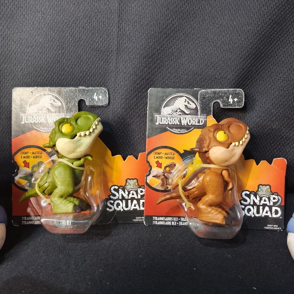 tyrannosaurus rex T-rex coklat hijau set 2 Jurassic world Snap Squad Figure