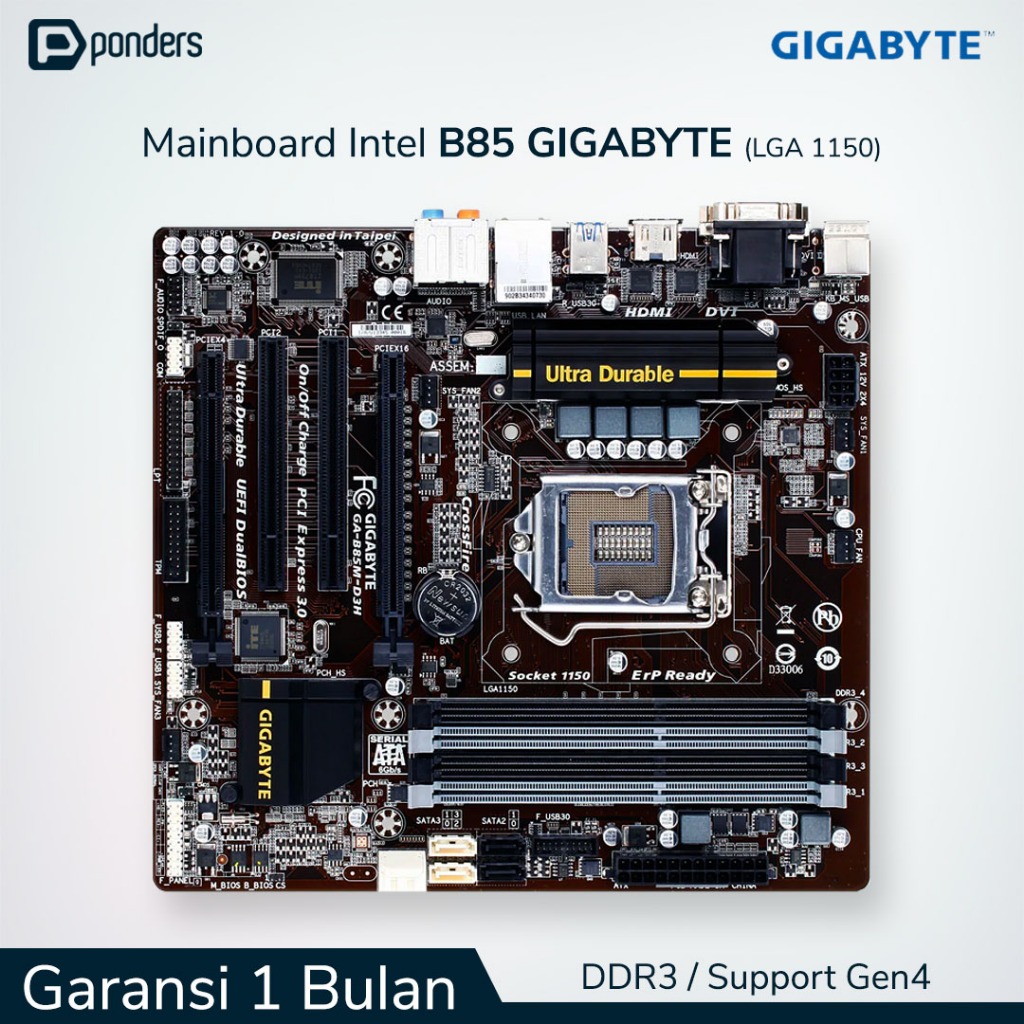 Mainboard Intel Gigabyte B85 LGA 1150 DDR3 Support Gen4