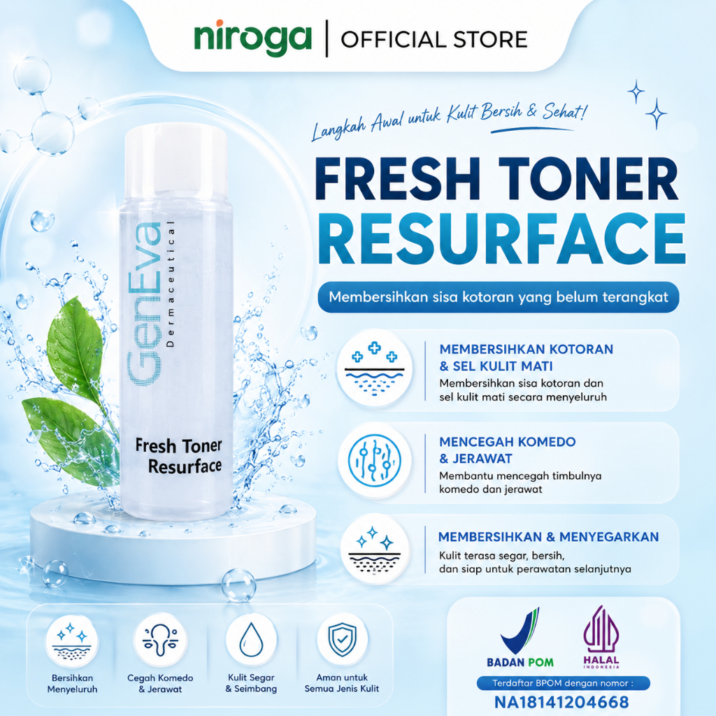 [INSTANT SOLO] GENEVA Fresh Toner Resuface - toner wajah all skin type