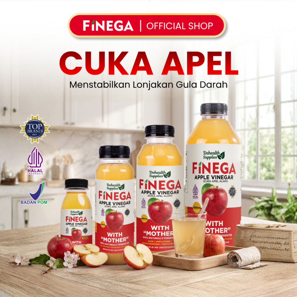 Dehealth Supplies FINEGA CUKA APEL Kemasan Plastik